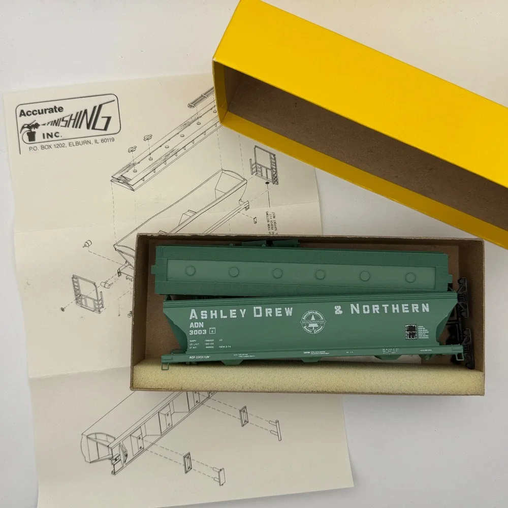 Accurate Finishing AD&N 3003 ACF 3-Bay Centerflow Hopper HO Scale Green 171/700